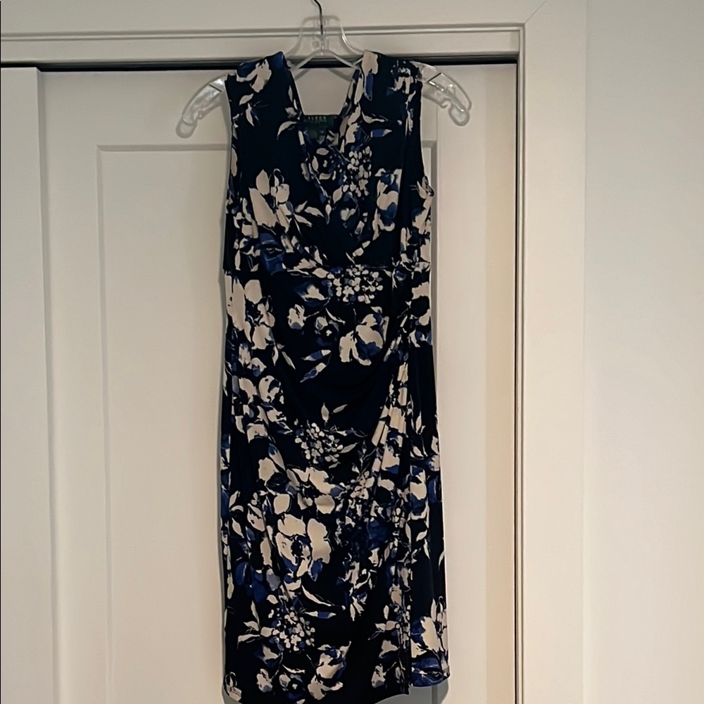 Floral Navy and Cream Dress